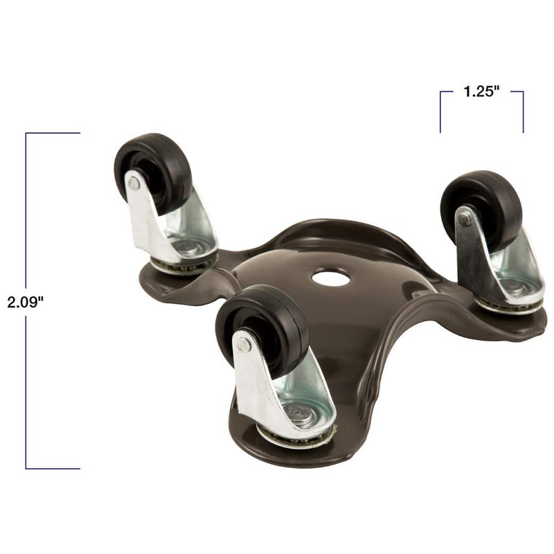 Super Sliders 3 Wheel 6"" Diameter Dolly 200 lb Load Rating- Add Easy Mobility to Items Indoors or Out  Brown (1 Dolly) - Image 3